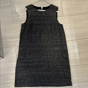 Eileen Fisher Charcoal Sleeveless Silk and Linen Dress